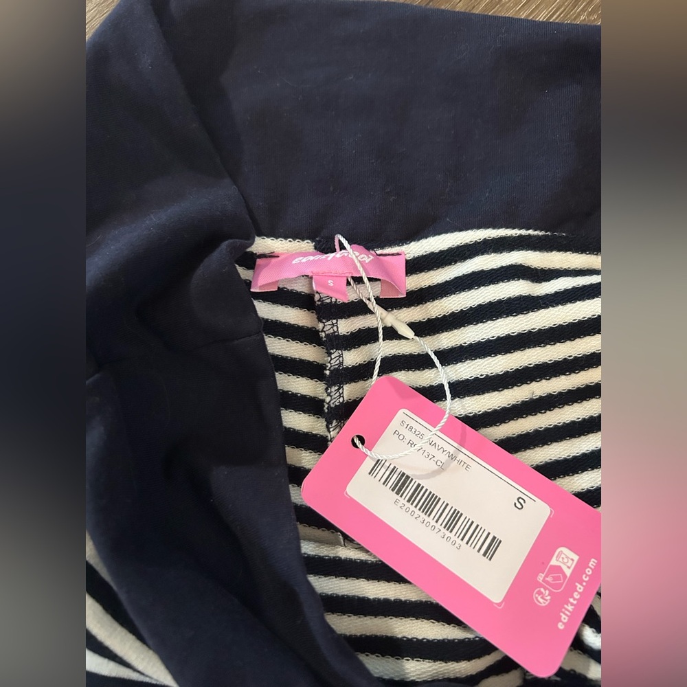 edikted Meggy striped fold over pants size s new